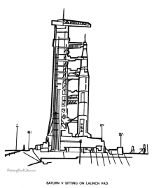 Saturn V rocket coloring page