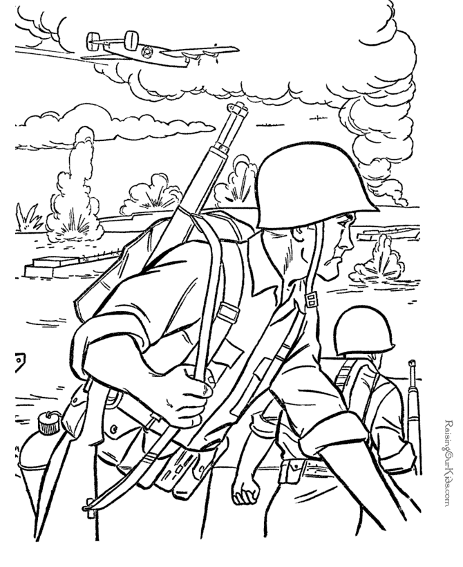 Printable soldier coloring pages