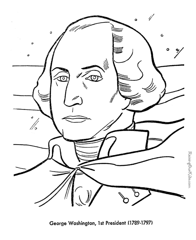 Free printable President George Washington coloring pages