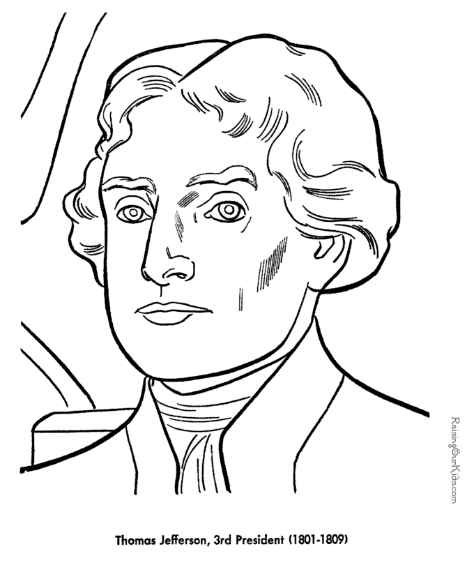 Free printable President Thomas Jefferson coloring pages