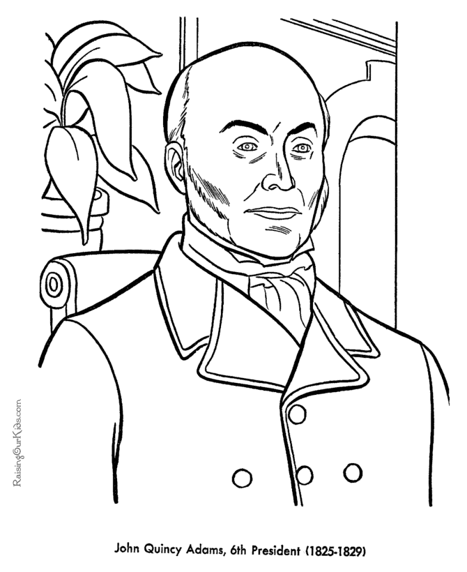 Free printable President John Quincy Adams coloring pages