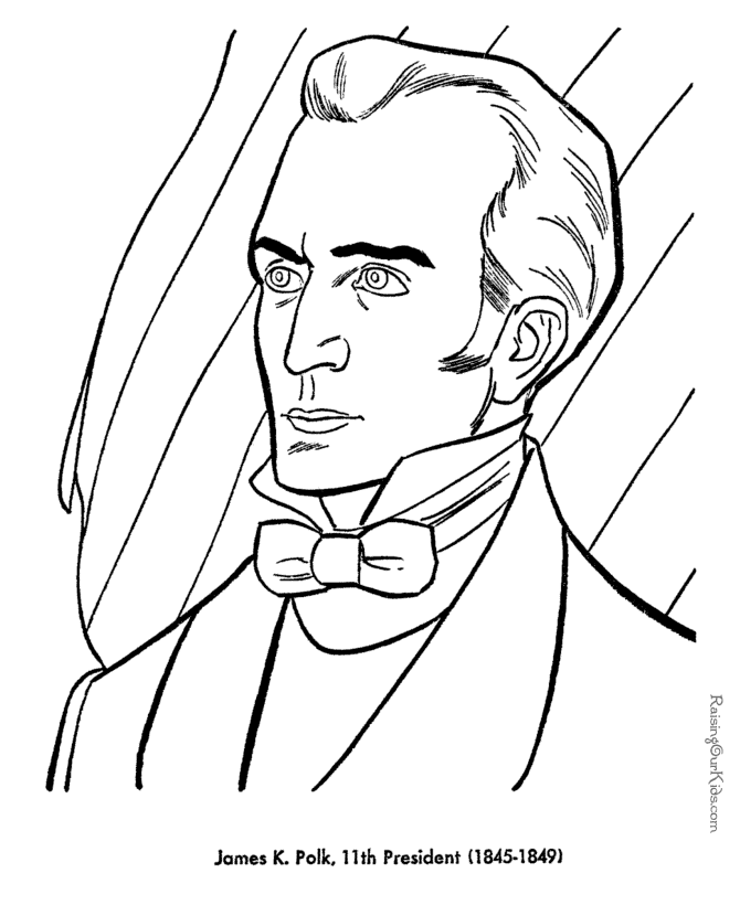 Free printable President James K. Polk coloring pages