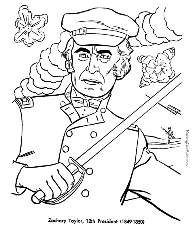 Free printable President Zachary Taylor coloring pages