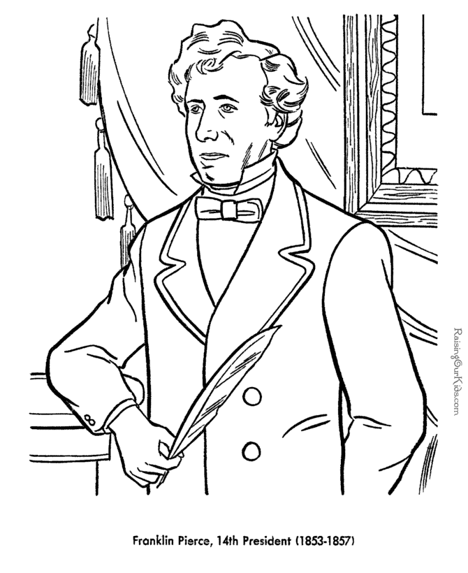 Free printable President Franklin Pierce coloring pages