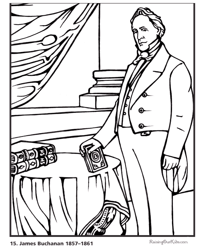 Free printable President James Buchanan biography and picture