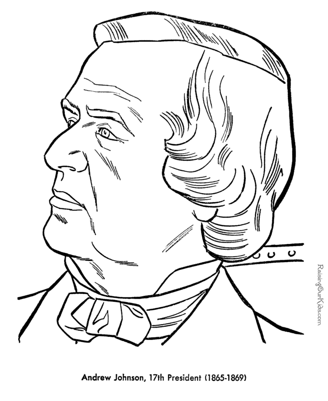 Free printable President Andrew Johnson coloring pages