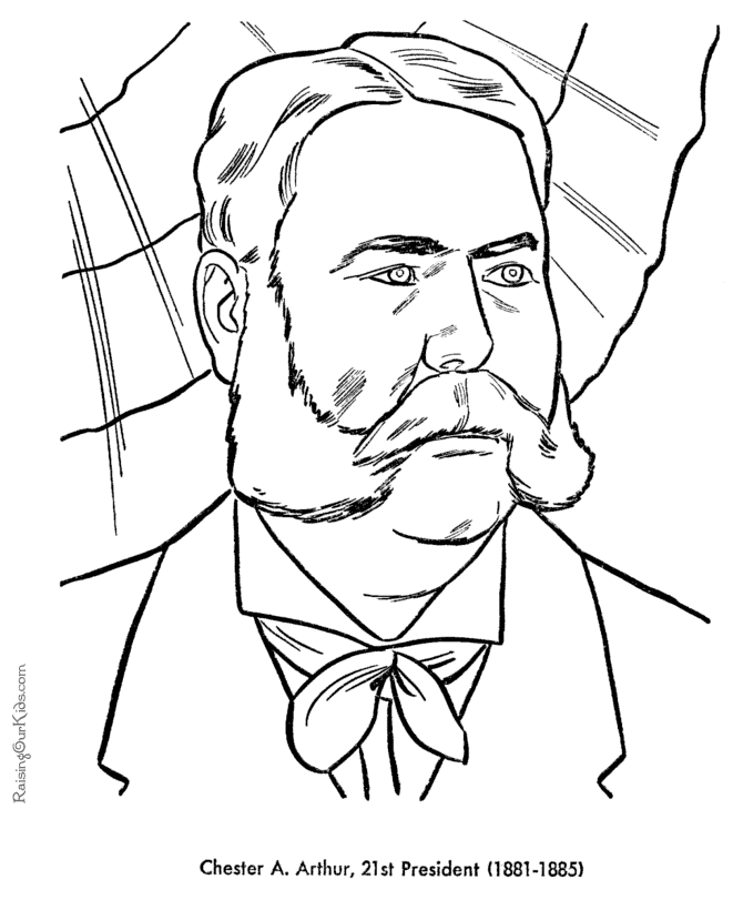 Free printable President Chester A. Arthur coloring pages
