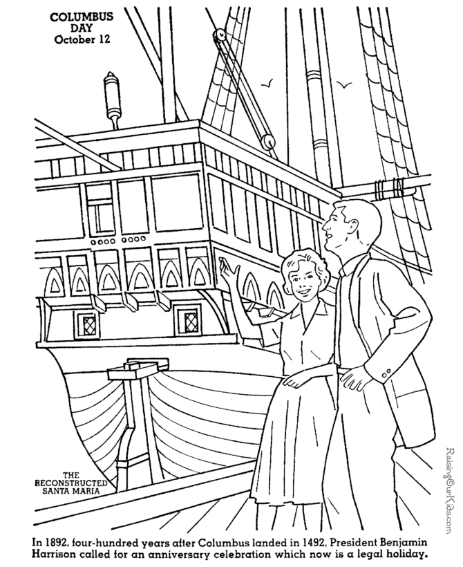 Free printable President Benjamin Harrison facts and coloring picture