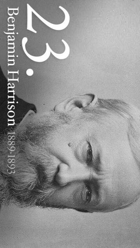 Free printable President Benjamin Harrison biography and picture