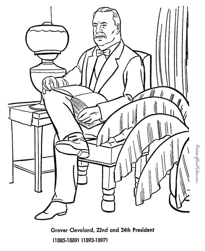 Free printable President Grover Cleveland coloring pages