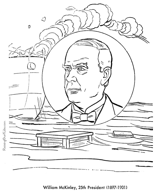 Free printable President William McKinley coloring pages
