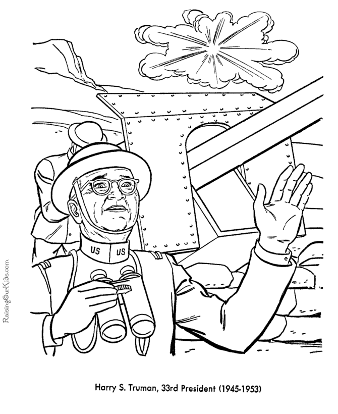 Free printable President Harry S. Truman coloring pages