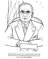 Harry Truman facts and coloring page