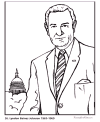 Lyndon Johnson - LBJ facts and coloring page