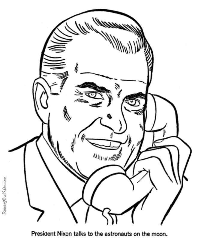 Free printable President Richard M. Nixon coloring pages