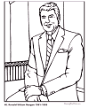 Ronald Reagan facts and coloring pages