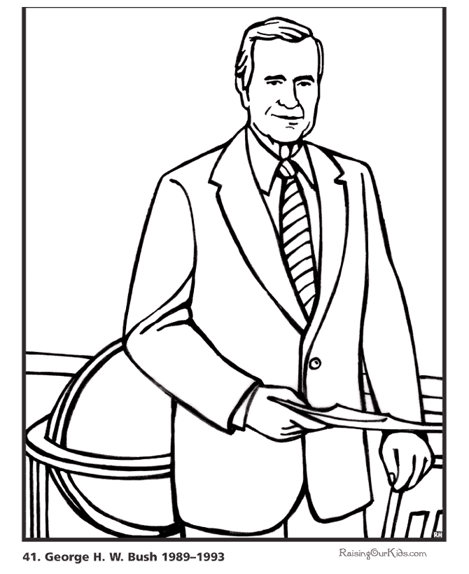 Free printable President George H.W. Bush coloring pages