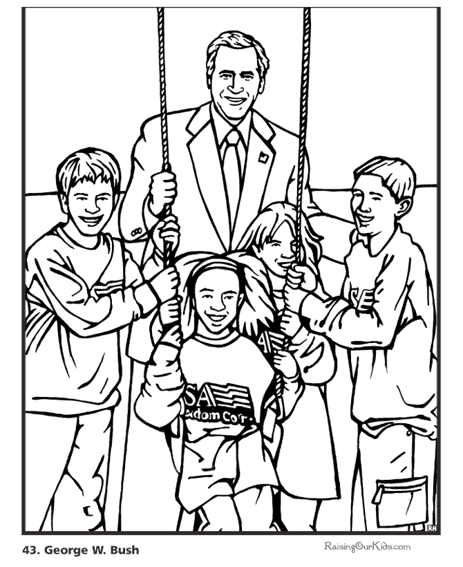 Free printable President George W. Bush coloring pages