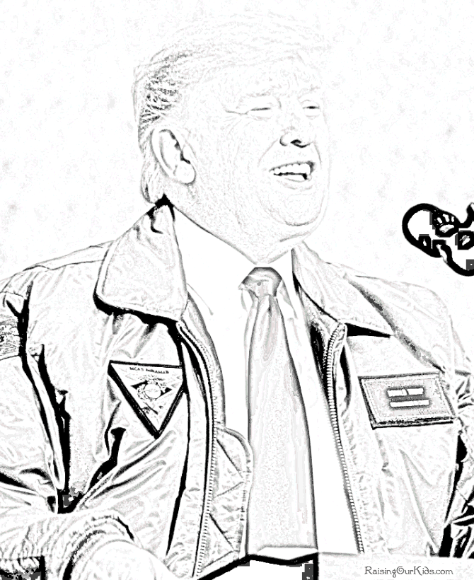 President Donald Trump coloring pages and biography