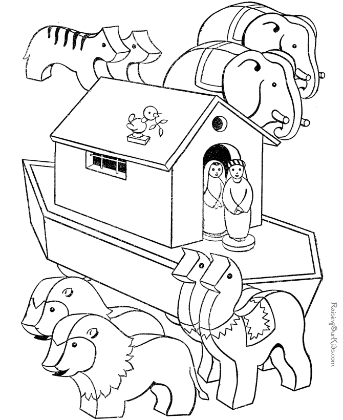 Free printable Noah Ark, Bible coloring page