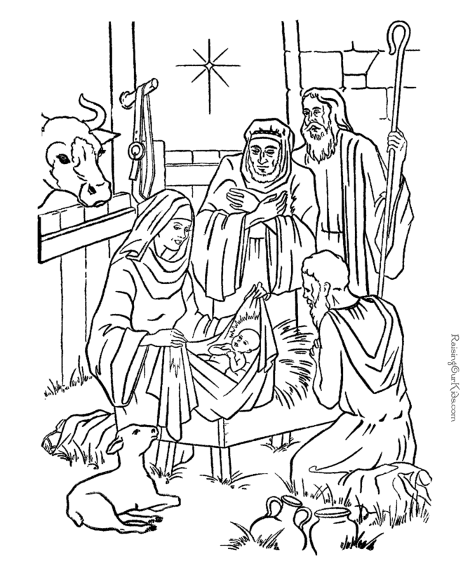 Nativity coloring pages to print