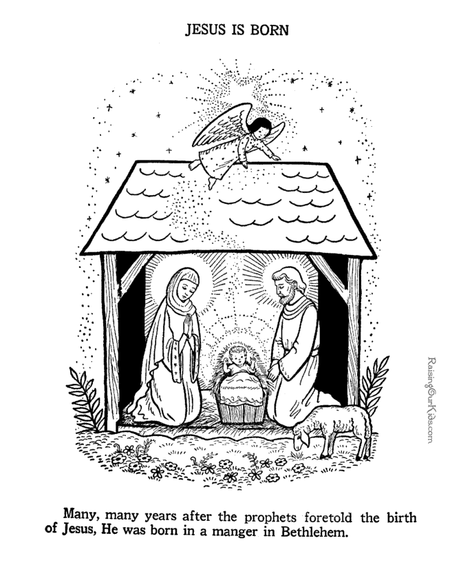Baby Jesus - Nativity coloring page to print