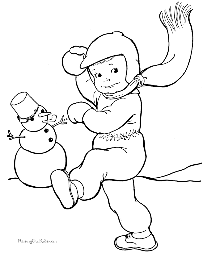 Fun coloring page of kid