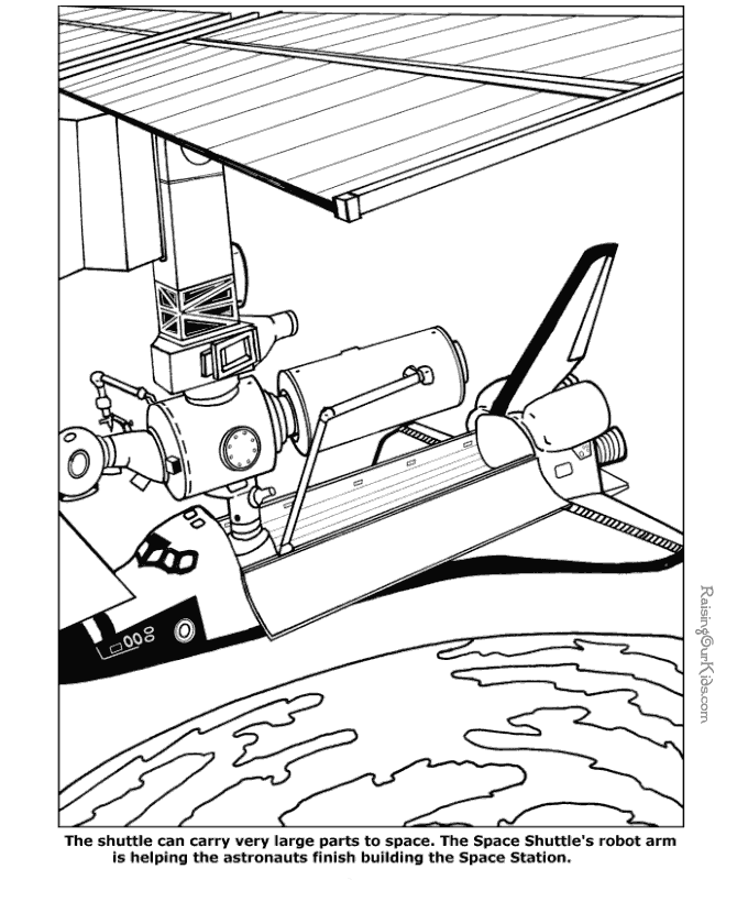 Space Shuttle to color for kids