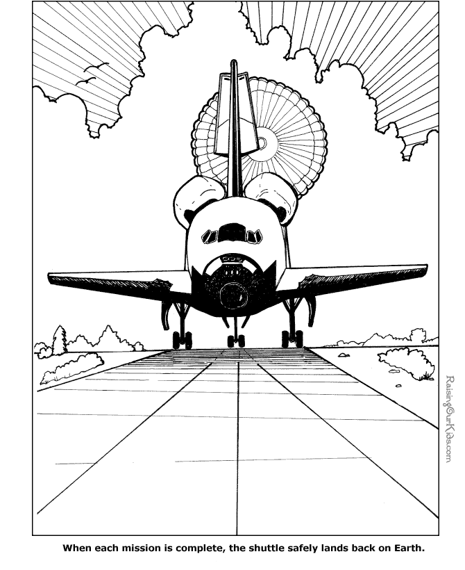 Space Shuttle picture to color for kids