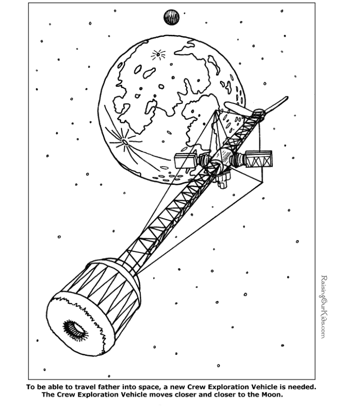 Space coloring sheet to print