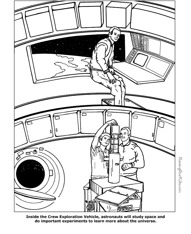 Space coloring picture to print