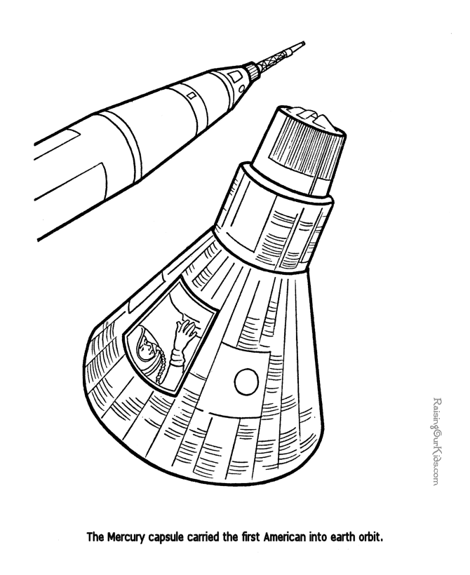 Space coloring page for kids