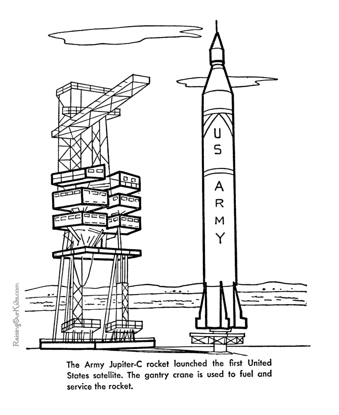 Rocket coloring sheet