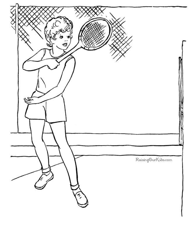 Tennis coloring page to print