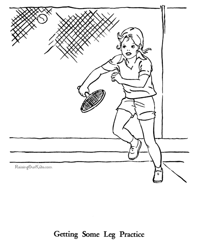 Tennis picture to print and color