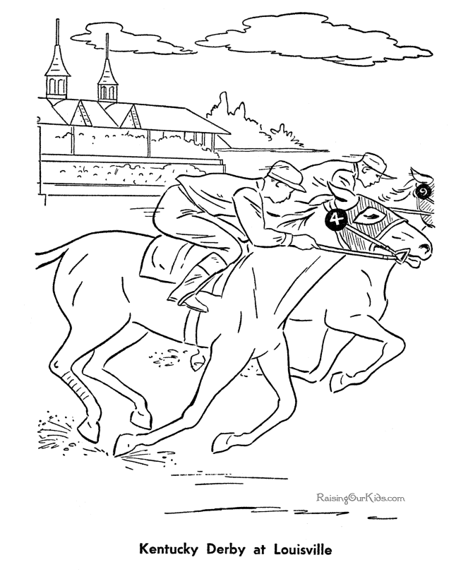 Horse riding page to print and color