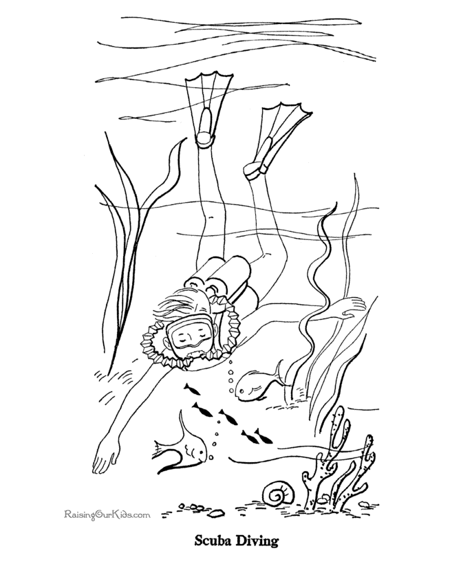 Scuba picture to print and color