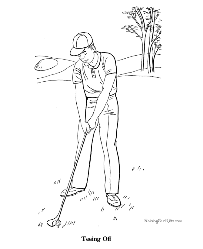 Golf picture to print and color