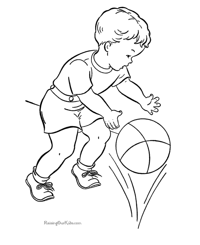 Basketball coloring page for kids