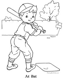 Baseball coloring picture for kids width=
