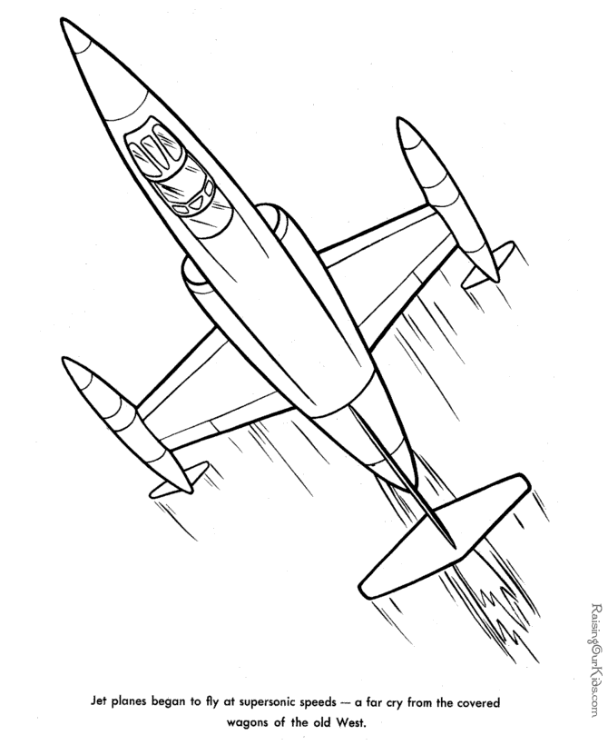 Jet coloring book page