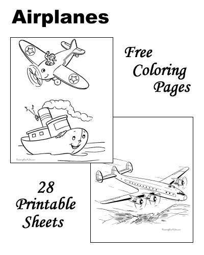 Coloring pages of airplanes and jets!