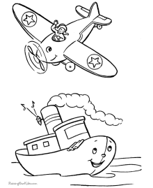Coloring pages of airplanes