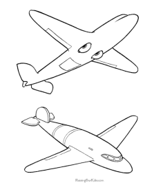 Airplane coloring sheets
