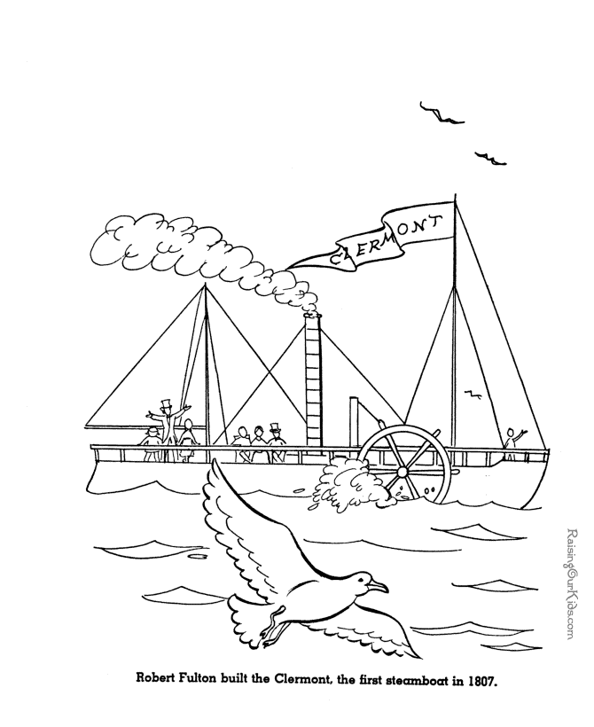 Steamboat coloring pages