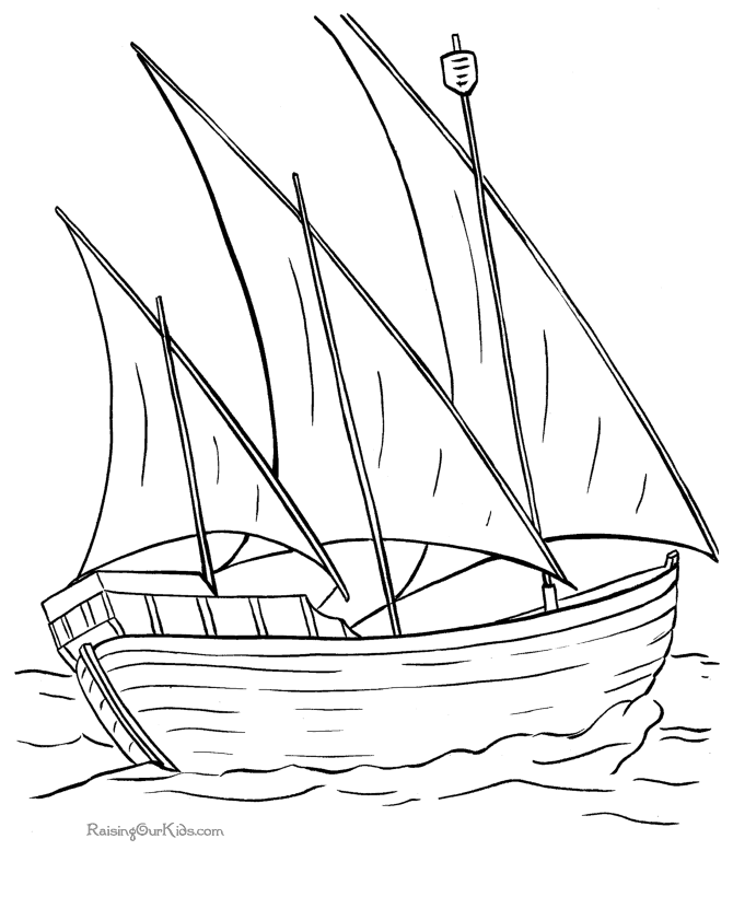 Columbus ship Nina - Boat coloring page