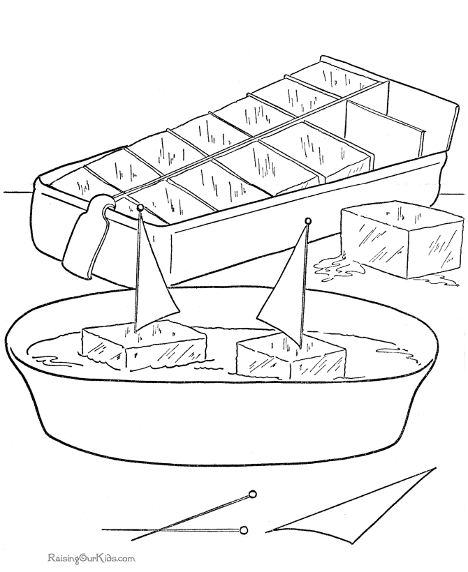 Free printable toy boat page to color