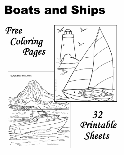 Coloring pages of boats!