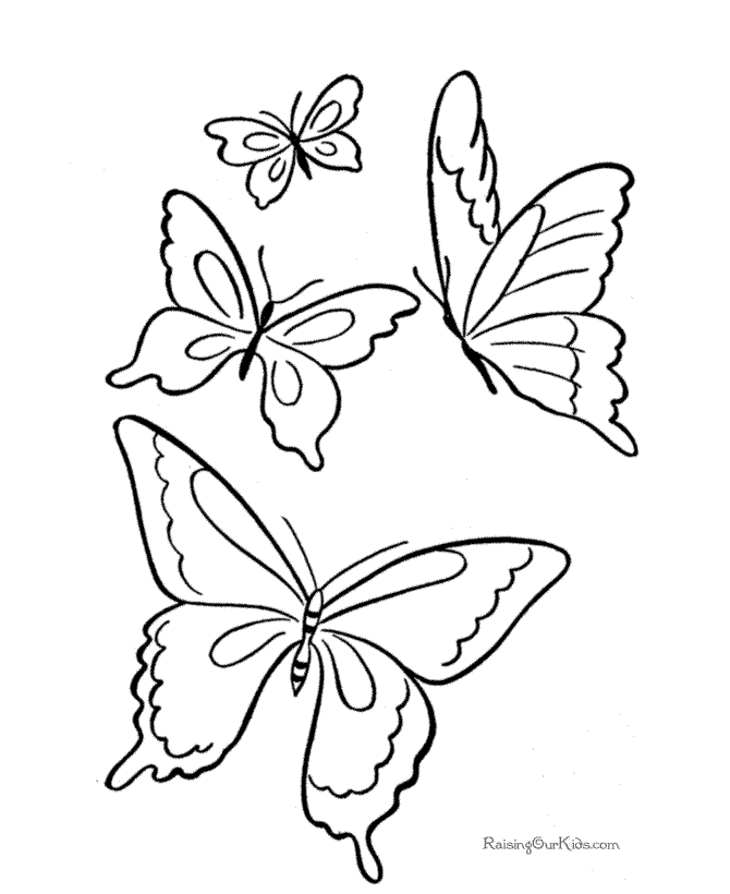 Print this coloring page of butterflies