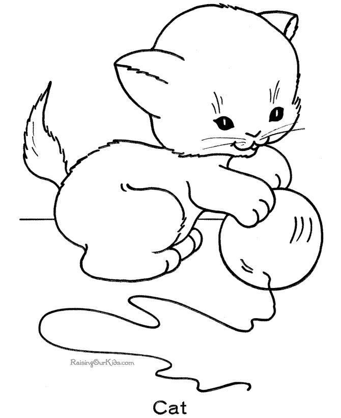 printable Cat coloring page of kitten